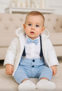 Ubranko do Chrztu dla chłopca Wojtuś niebieski