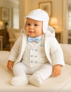 Ubranko do chrztu dla chłopca Krzyś biały 