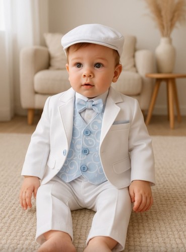 Biały garnitur do chrztu Mateo 