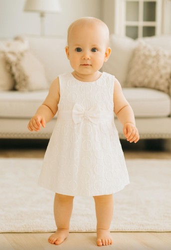 Bawełniana sukienka do Chrztu Lenka