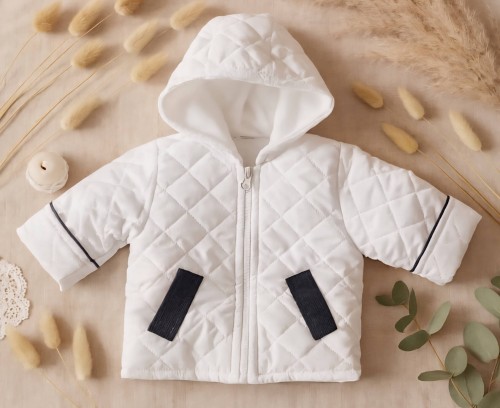 Kurtka chłopięca do chrztu biało/granatowa