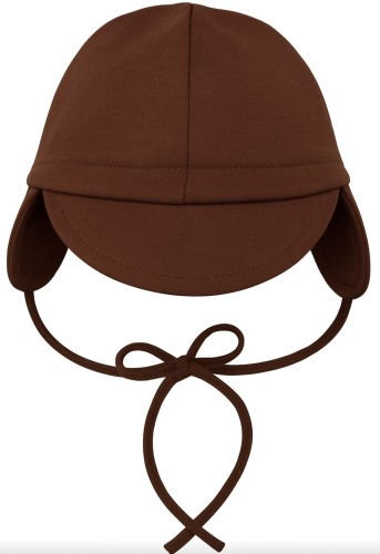 Czekoladowa czapka chłopięca pilotka 
