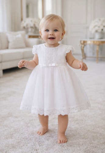 Biała sukienka do Chrztu Anna