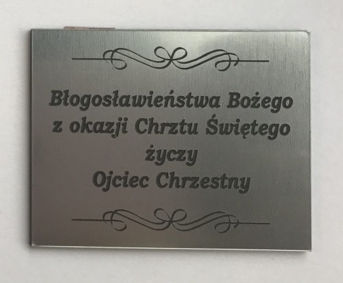 Tabliczka z dedykacją od Ojca Chrzestnego 5x4 cm